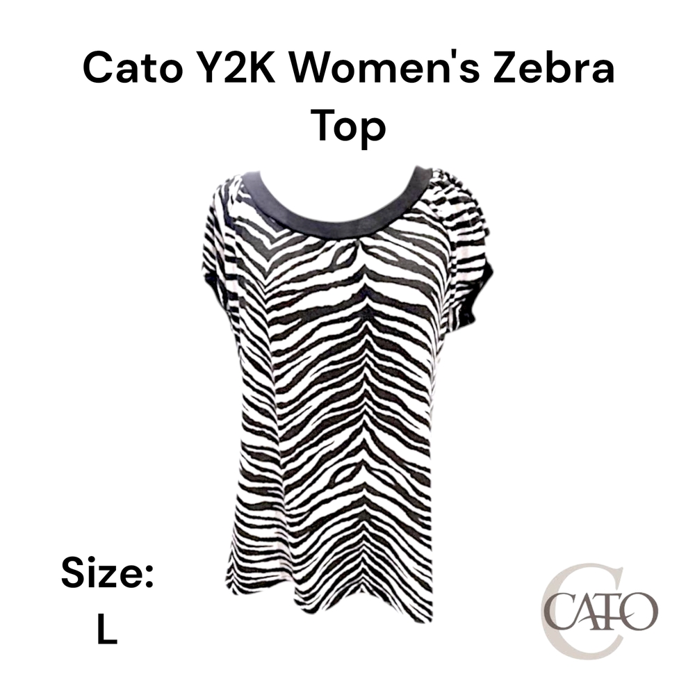 Cato Y2K Black and White Zebra Women's Top